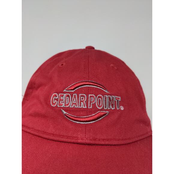 Cedar Point Slideback Hat Embroidered Logo Red Jacobson Cap Adjustable - Picture 3 of 9